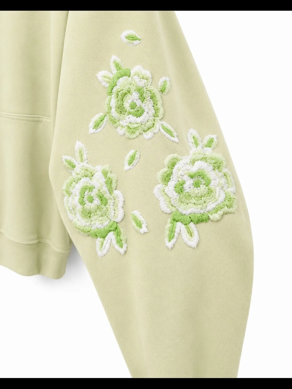 We The Free "Made" Floral Embroidered Hoodie XS Oversized Boho Sweatshirt FP - Picture 4 of 13